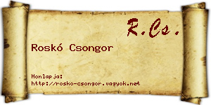 Roskó Csongor névjegykártya